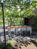 Tuinstoel wit hardhouten tuintafel