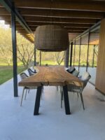 Tuintafel met tuinstoel taupe en grijs