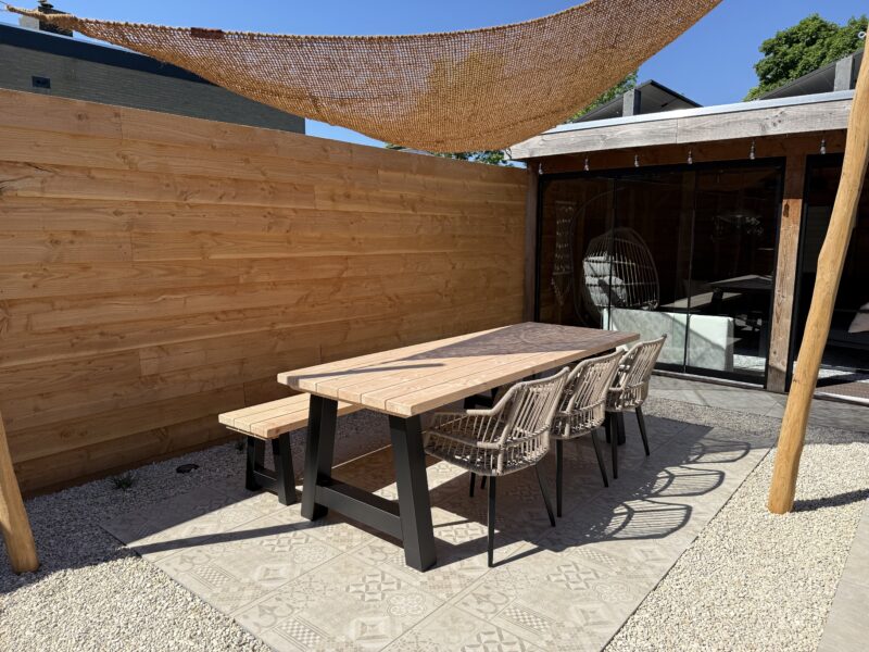 Tuintafel A poot met tuinbank