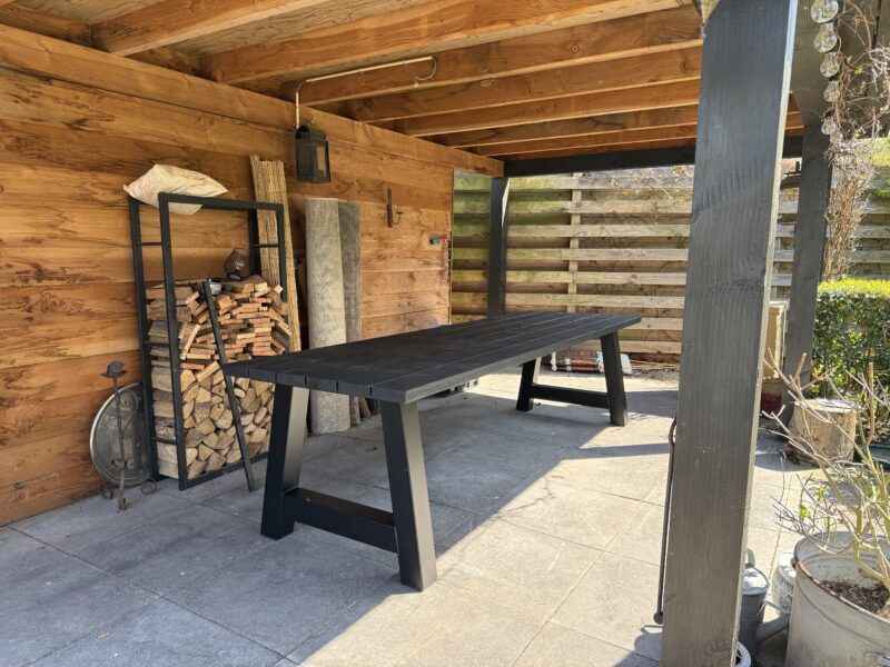 Zwarte tuintafel A poot