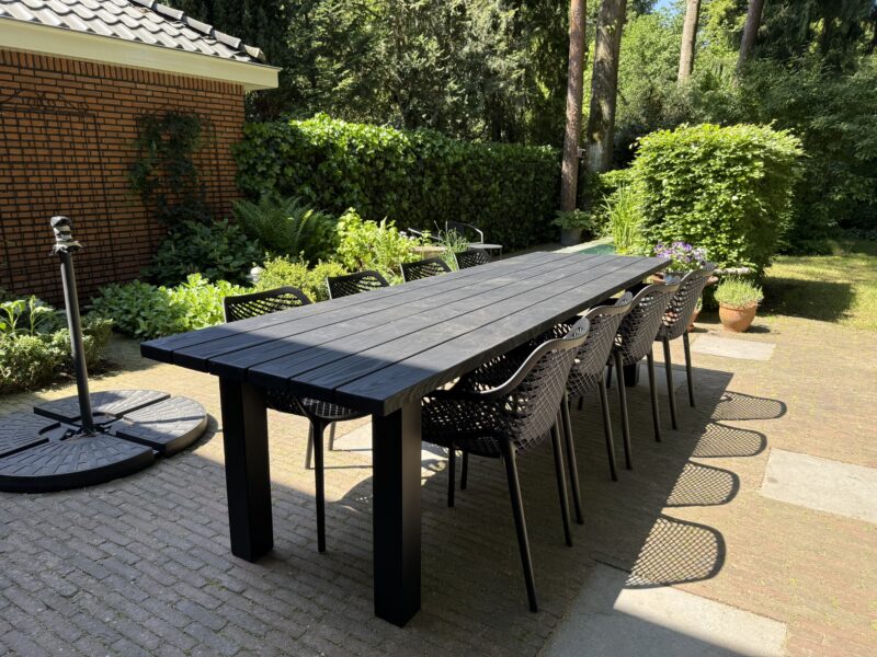 Tuintafel 8 personen zwart