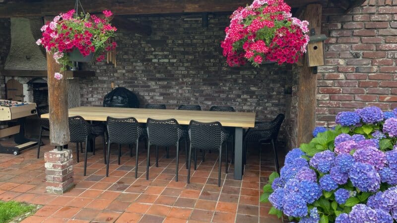Tuintafel Iroko A zonder ligger poten 300cm 8 personen Tuinstoel Senna