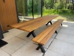 tuintafel met bank hardhout