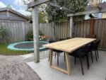Tuintafel Iroko Trapezium houten poten