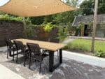 Rechthoekige Hardhout Tuintafel Iroko | Trapezium poten
