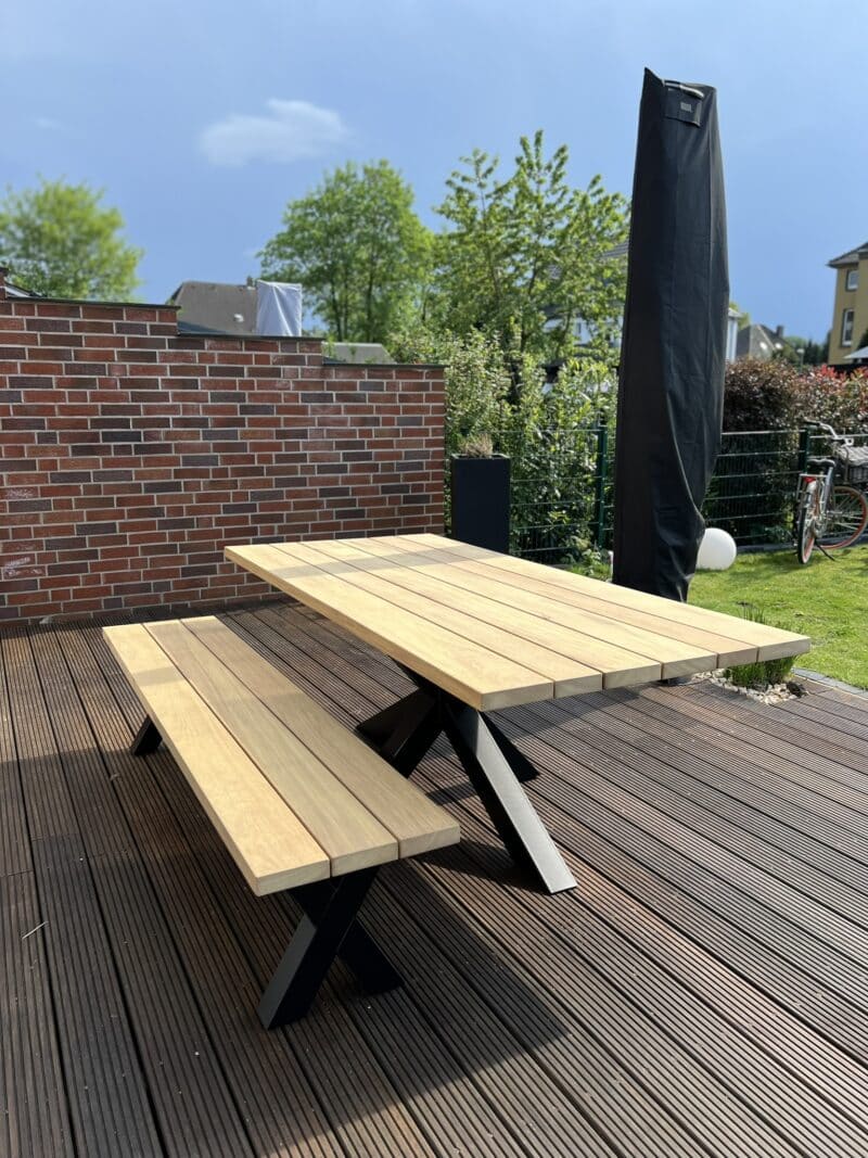 Tuintafel met bank hardhout