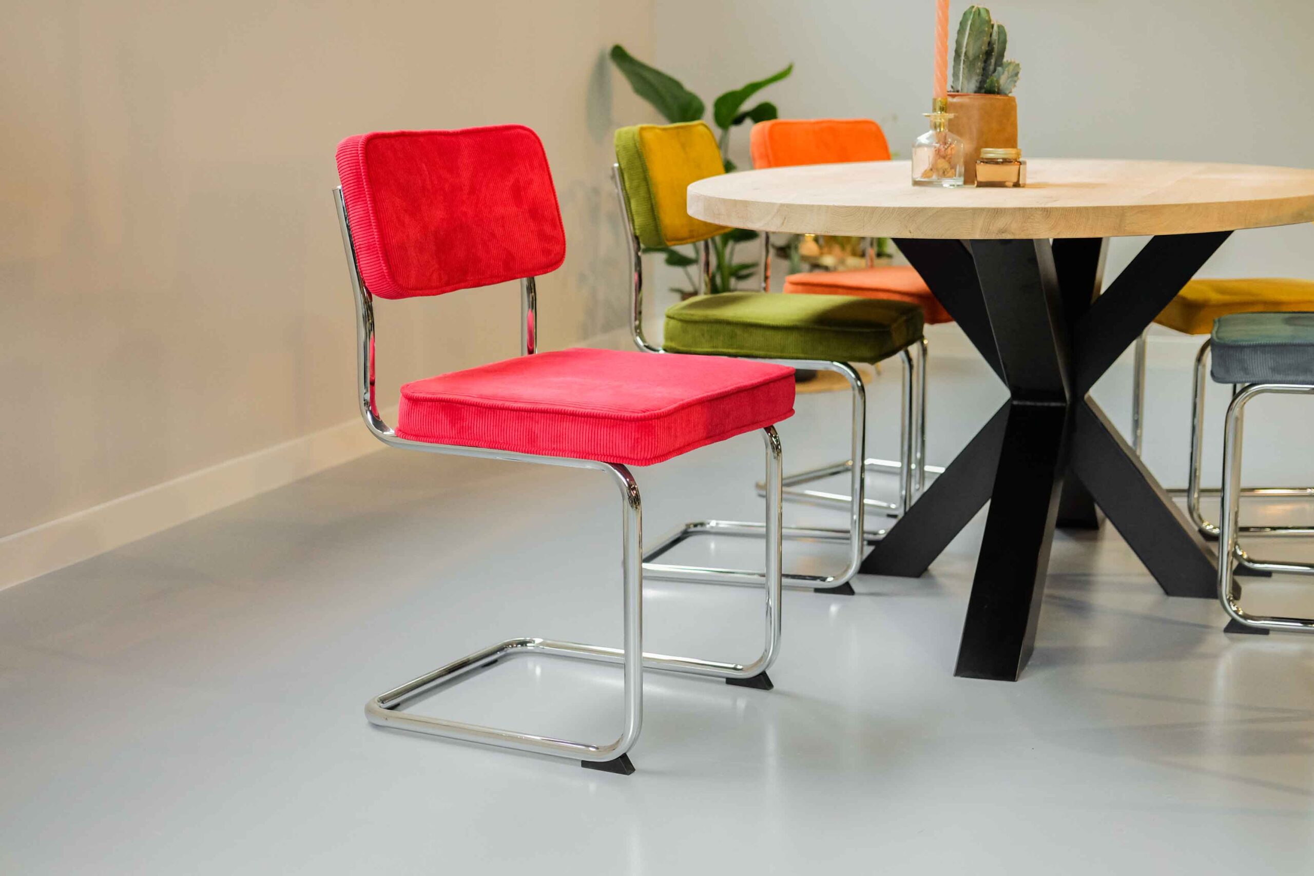 Eetkamerstoel Olivia Rib | Rood