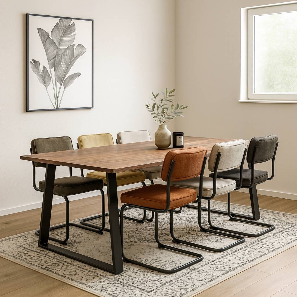 Eettafel noten rechthoekig