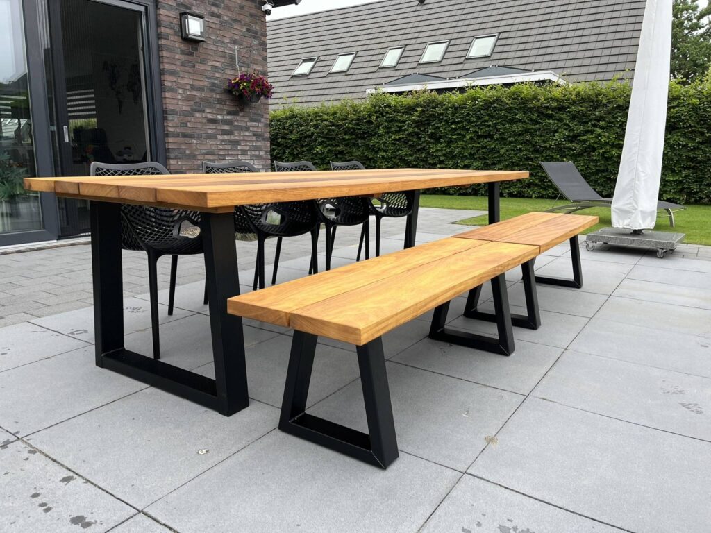 tuintafel met bank hardhout