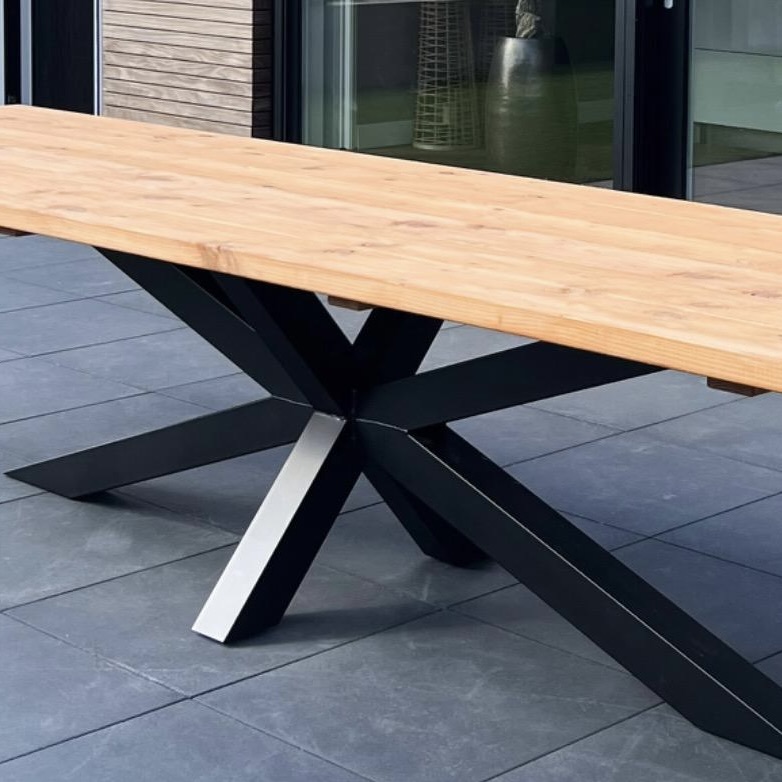 Matrix onderstel staal douglas tuintafel
