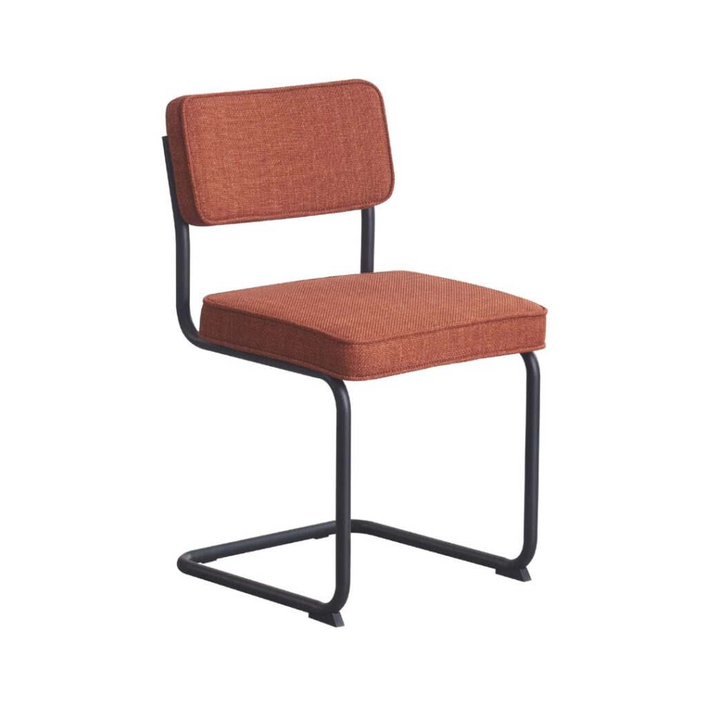 Terra kleurige Weefstoel met een zwart frame