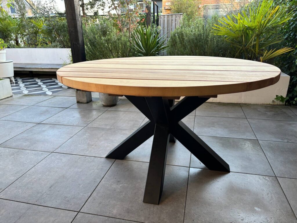 Tuinset 4 personen | 120cm | Rond | Iroko