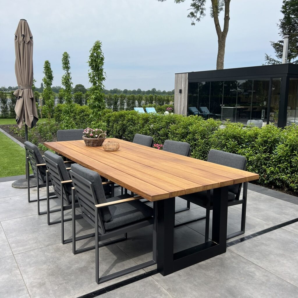 Tuintafel Iroko U poot 300cm 8 personen Behandeld (2) 2