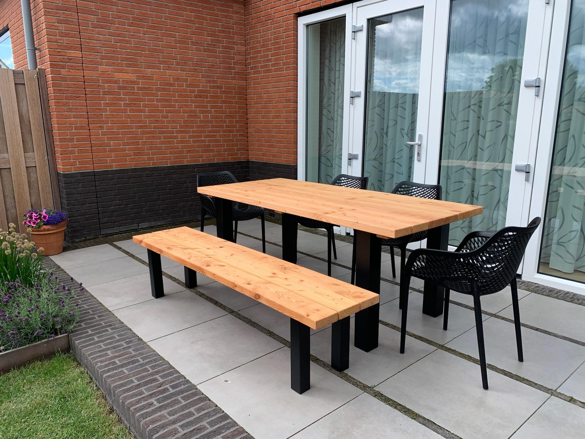 Tuintafel Buitentafel Tuinset Douglas met stoelen N poten