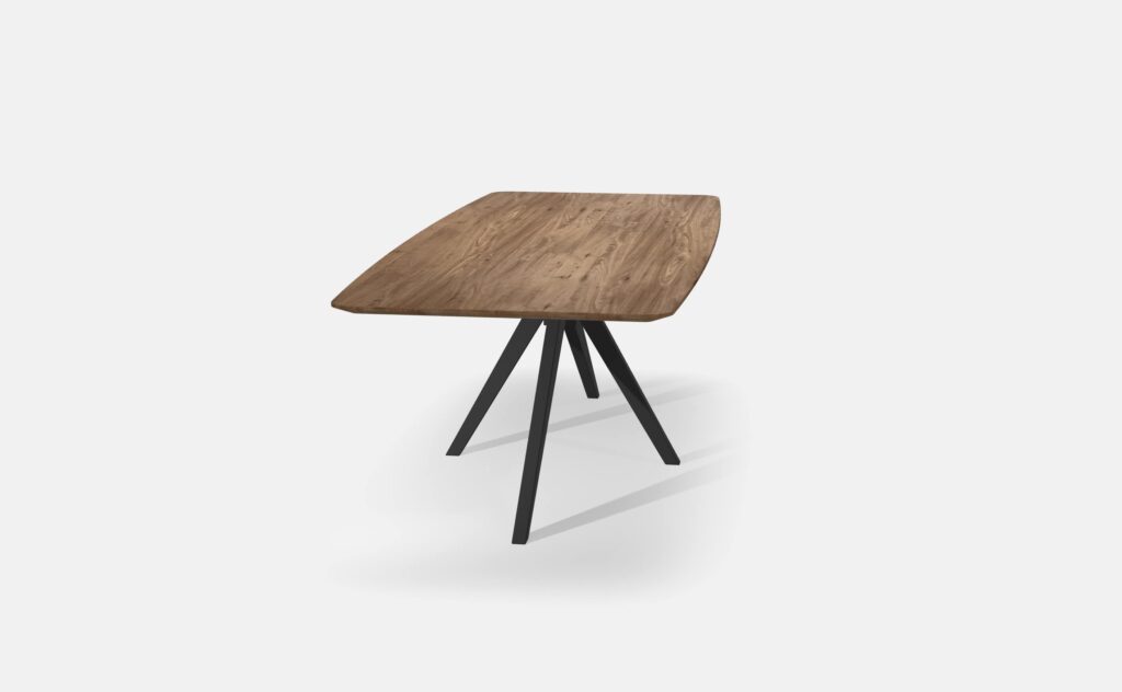 Eettafel Half Ovaal Noten Matrix Taps 240cm3