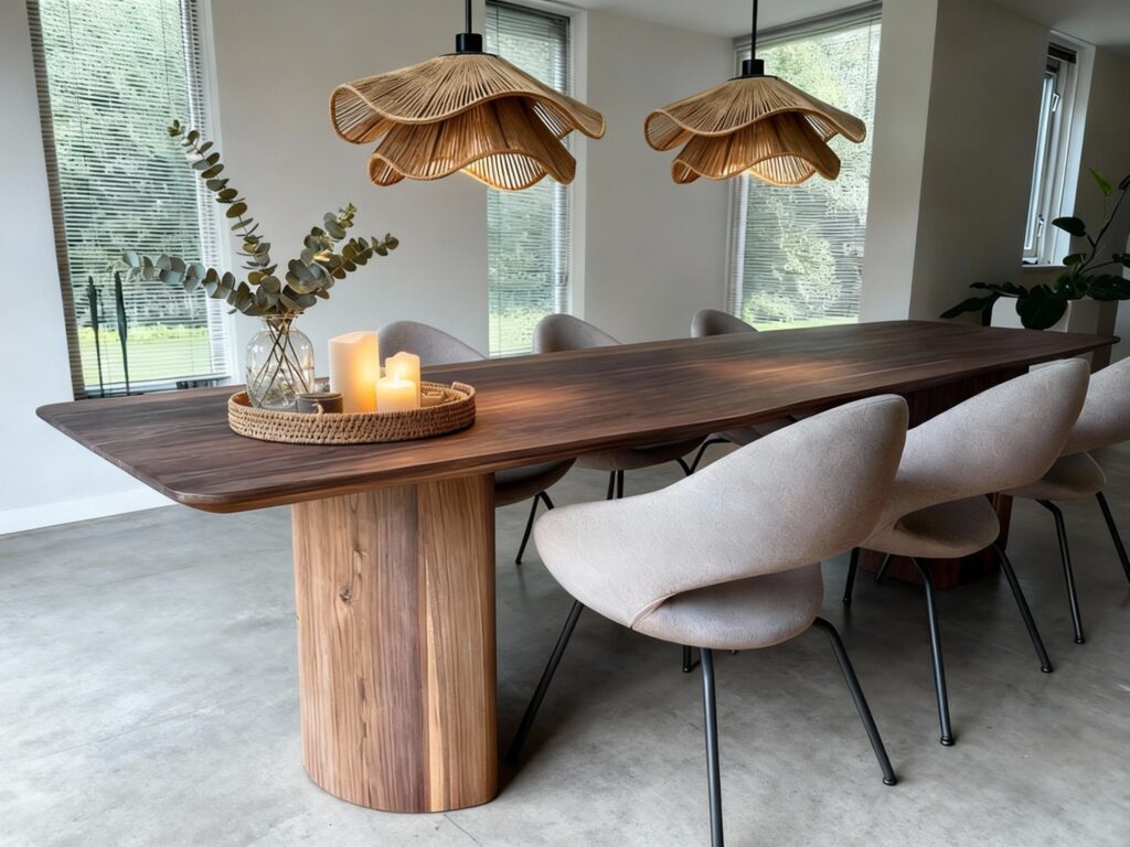 Eettafel Noten maatwerk Japandi