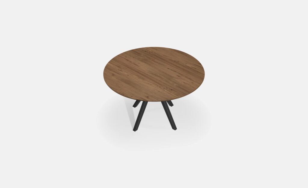 Eettafel Rond Noten Matrix Taps 130cm3