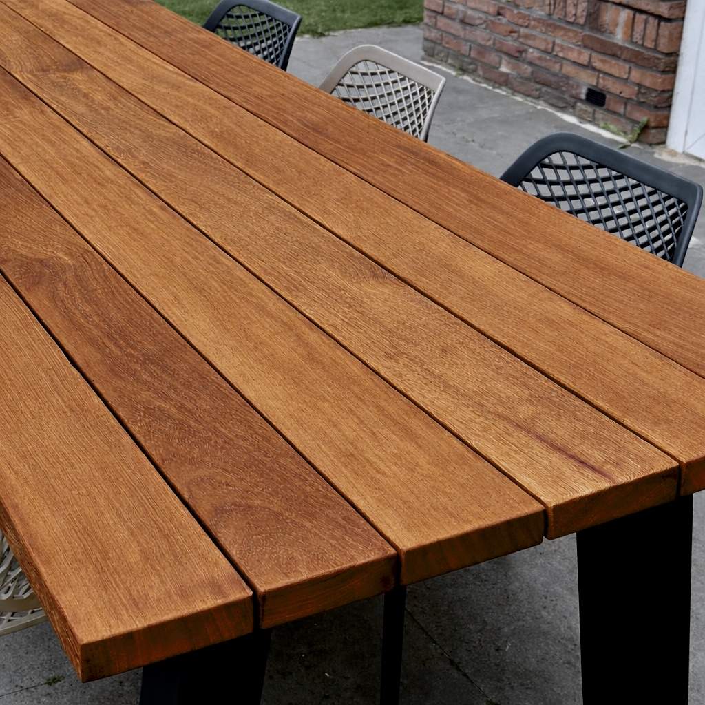 Rockey Umber tuintafel Durogrit behandeling