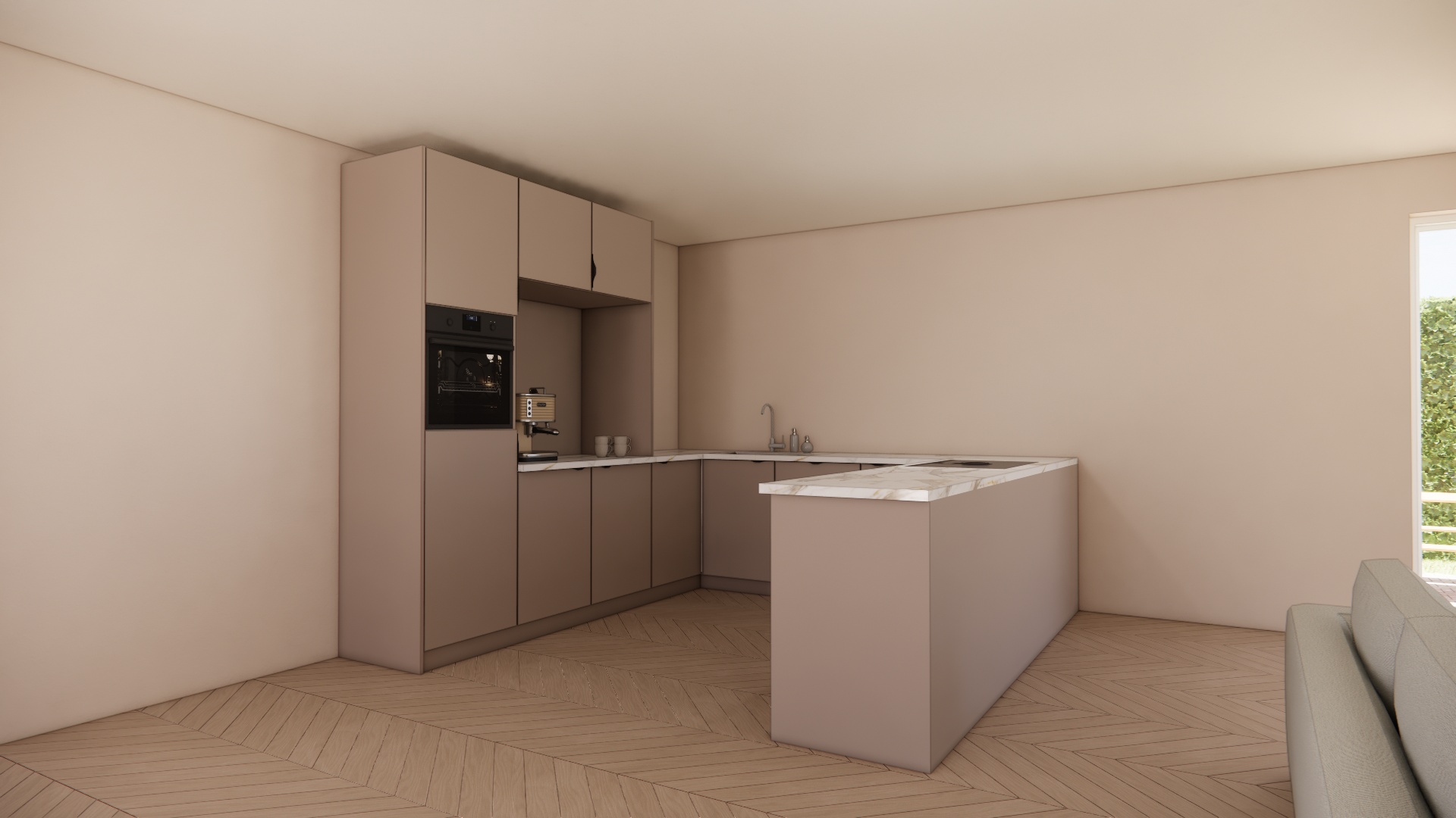 Keuken U vorm | Nella Taupe