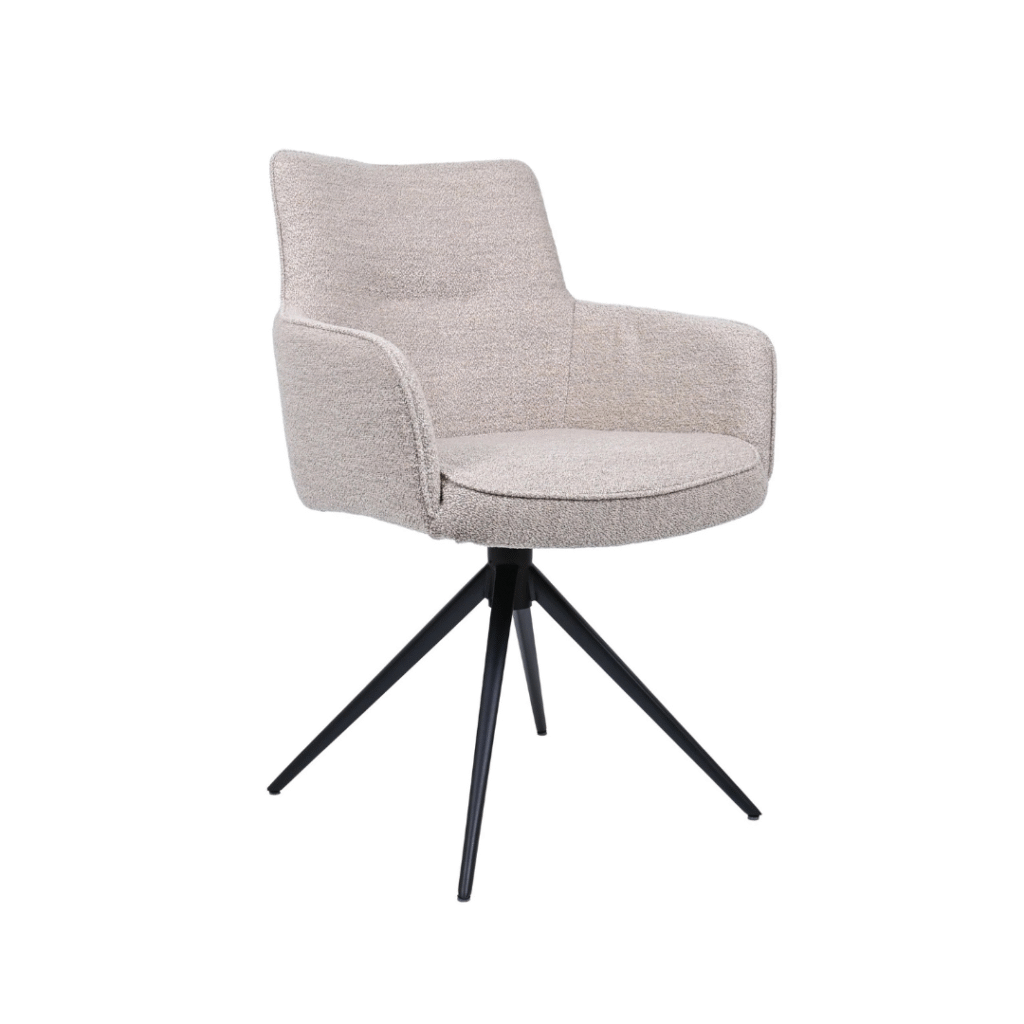 Qube eetkamerstoel spinpoot Alpine Beige