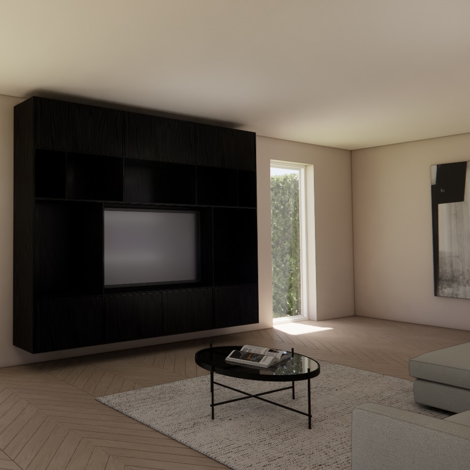 Tv meubel Alva modern design wandmeubel – 3D visualisatie