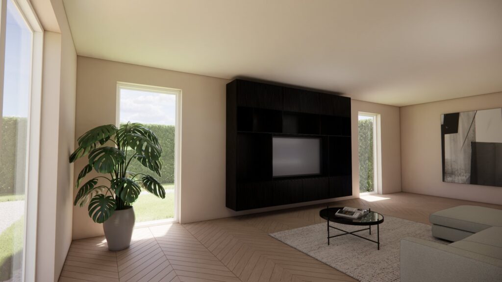Tv meubel Alva modern design wandmeubel – 3D visualisatie