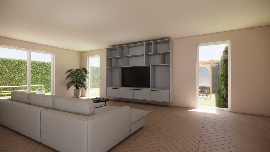 Tv meubel Anna modern design wandmeubel – 3D visualisatie