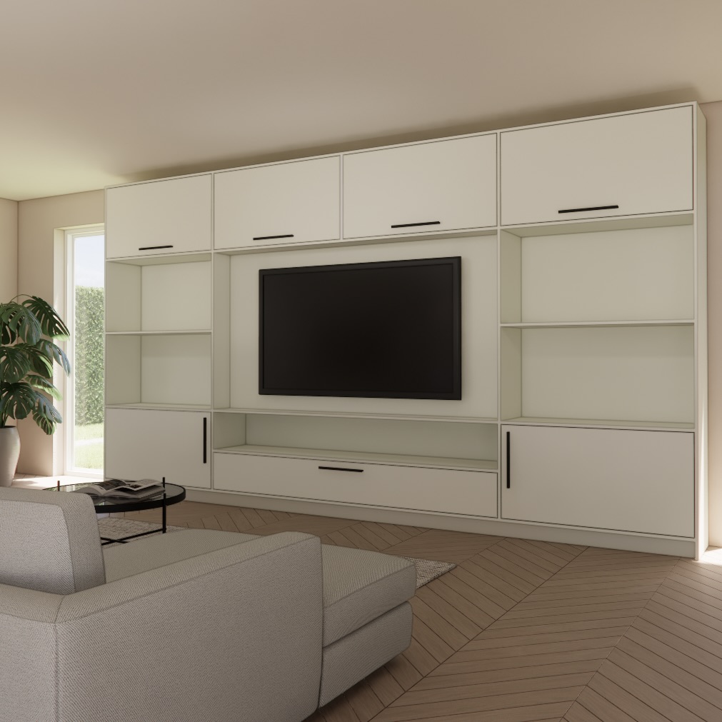 Tv meubel Lina modern design wandmeubel – 3D visualisatie