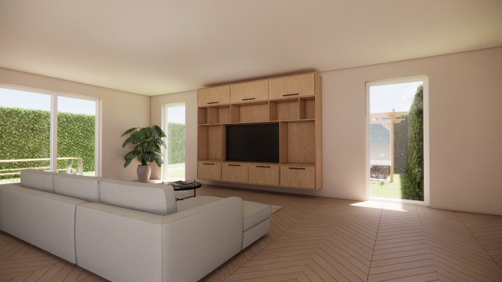 Tv meubel Liv modern design wandmeubel – 3D visualisatie