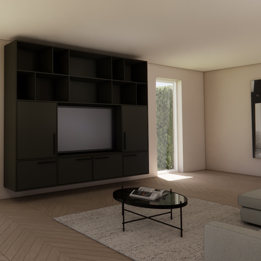 Tv meubel Maia modern design wandmeubel – 3D visualisatie