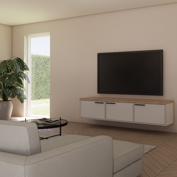 Tv meubel Meja modern design wandmeubel – 3D visualisatie
