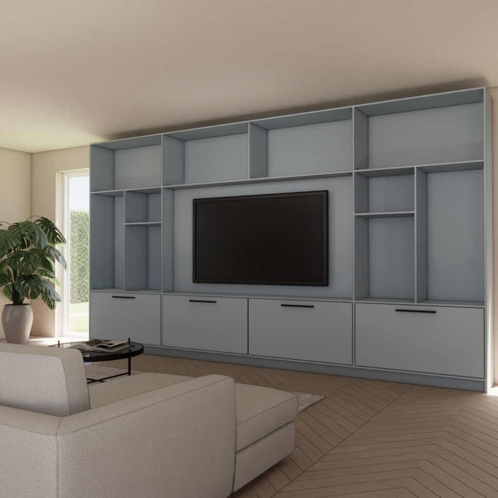 Tv meubel Sanna modern design wandmeubel – 3D visualisatie