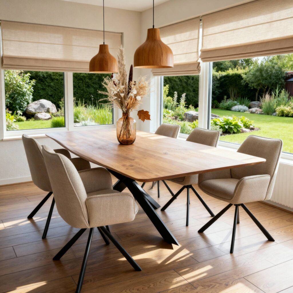 Eettafel 6 personen Eiken half ovaal