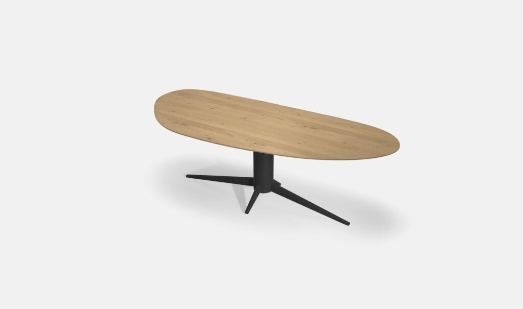 Eettafel Kiezel Eiken 3D Kolompoot 200cm3