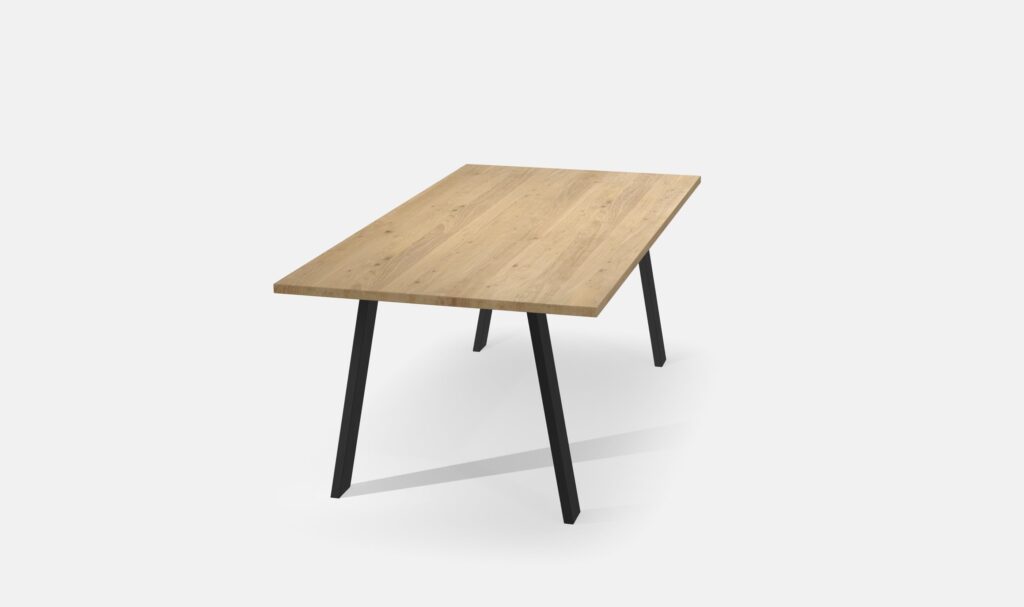 Eettafel Rechthoekig Eiken N poten schuin 200cm3