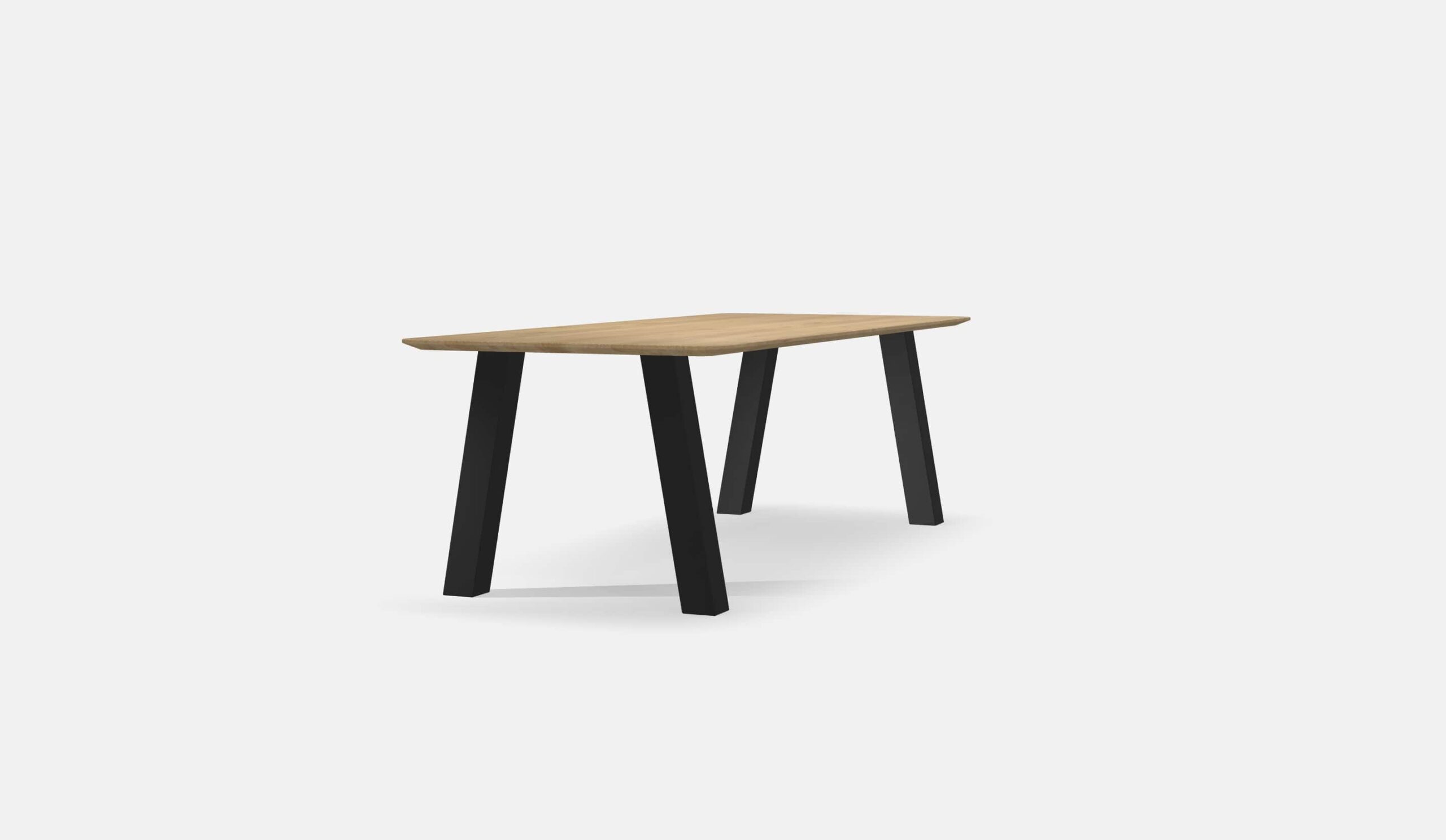 Eettafel Ronde Hoeken Eiken A zonder ligger 240cm3