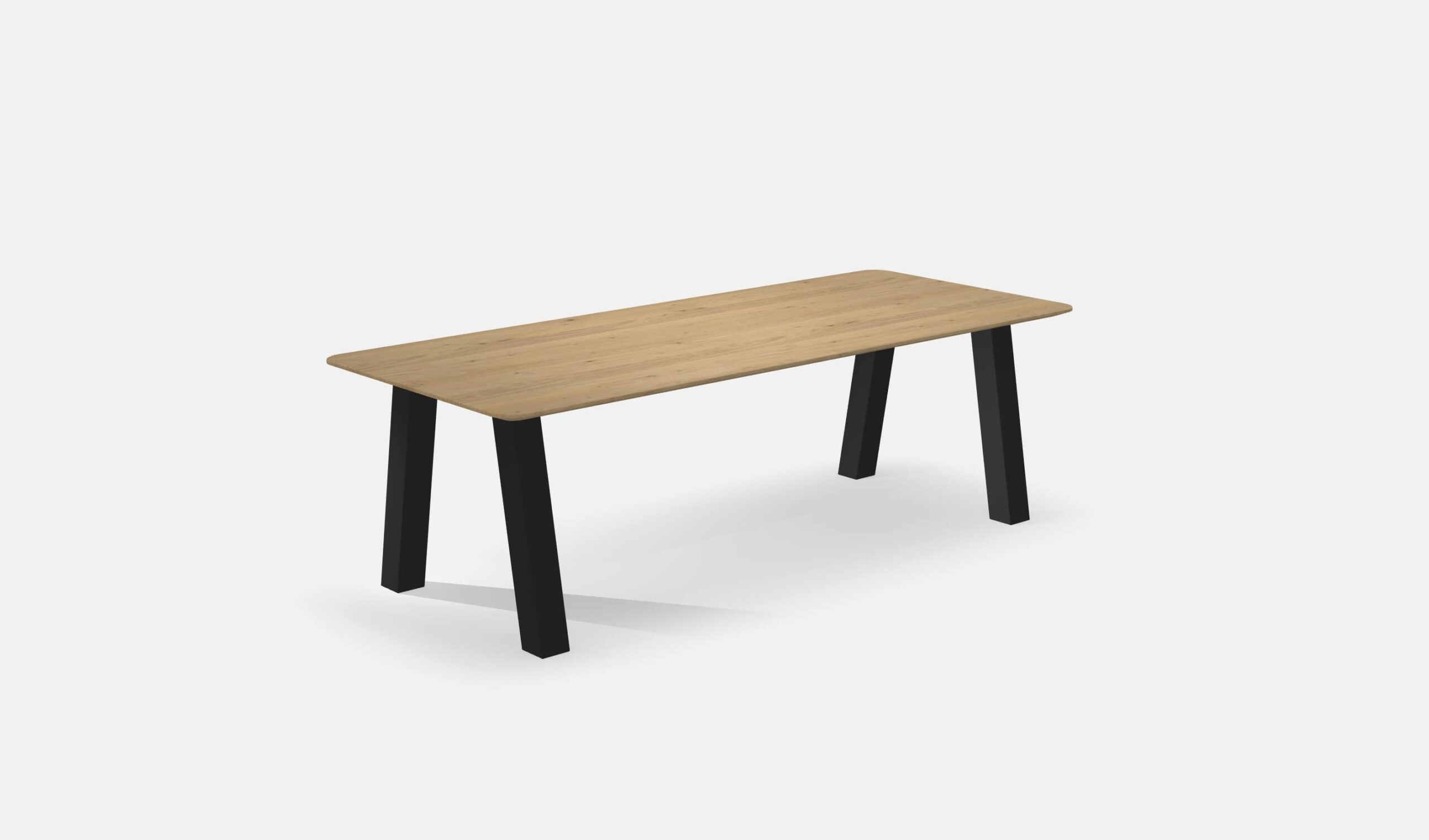 Eettafel Ronde Hoeken Eiken A zonder ligger 240cm4