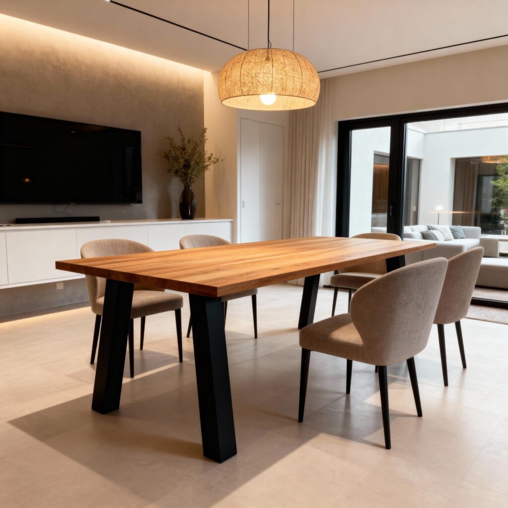 Eiken eettafel interieurinspiratie