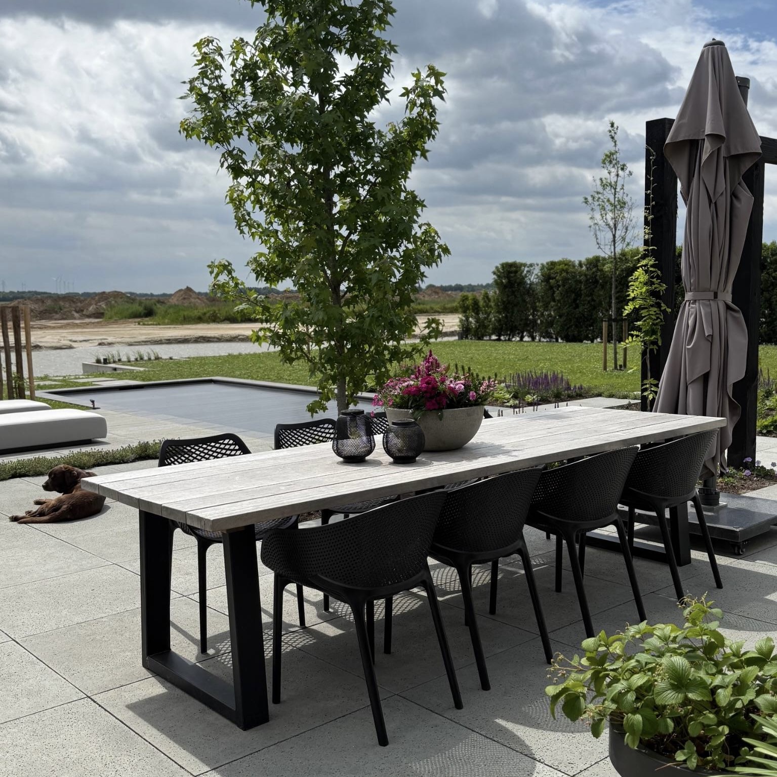 grijze tuintafel hardhout vergrijzing van hout