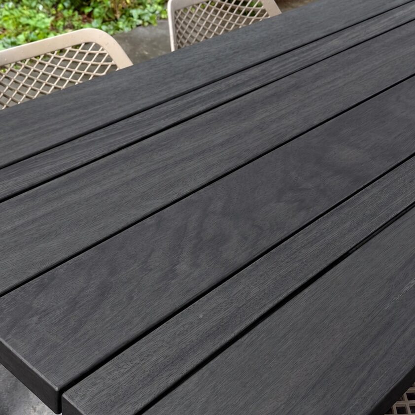 Tuintafel Iroko Rubio Saddle Black behandeling