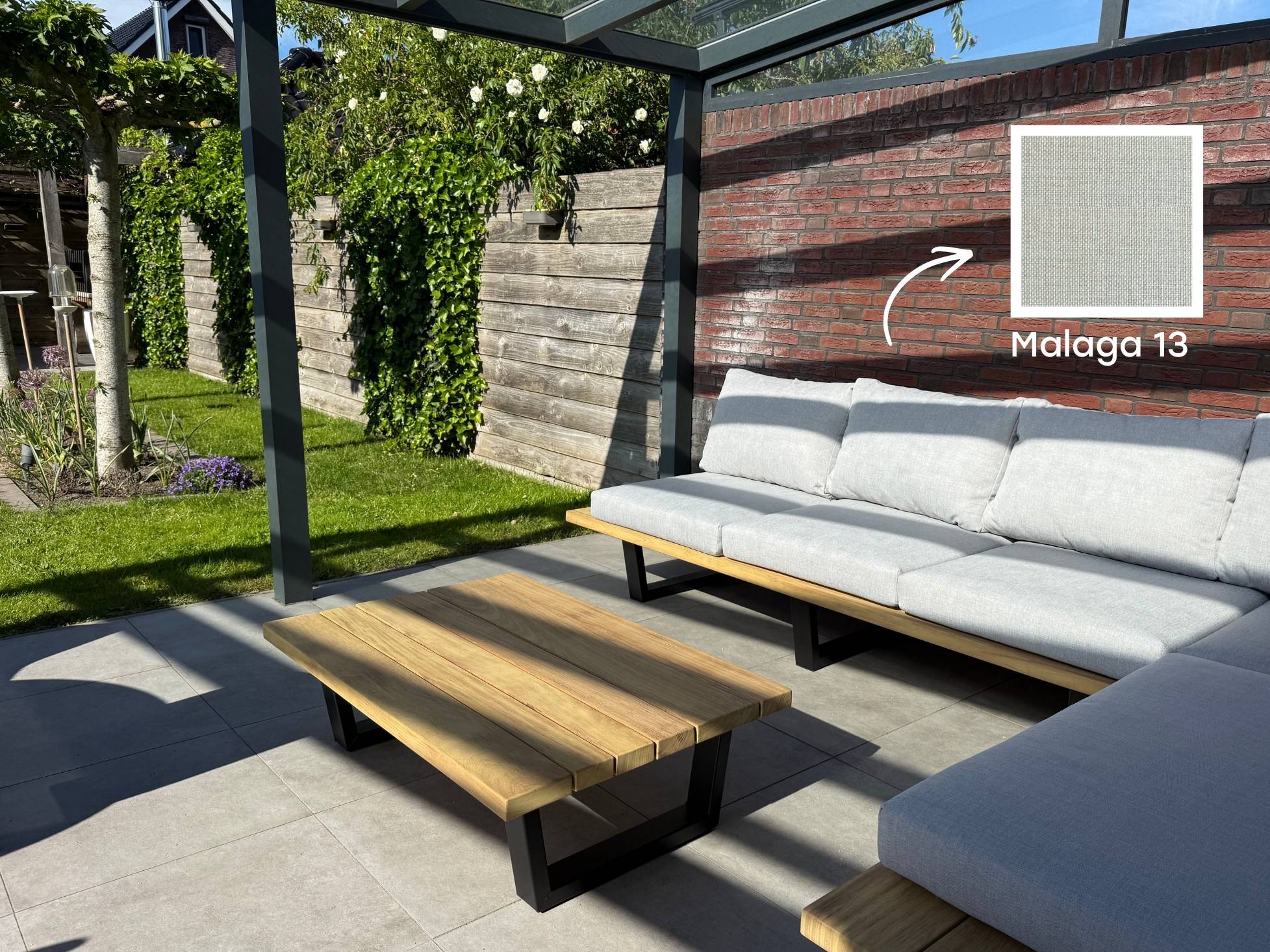 Loungeset met all weather kussens Malaga Ash Grey 13