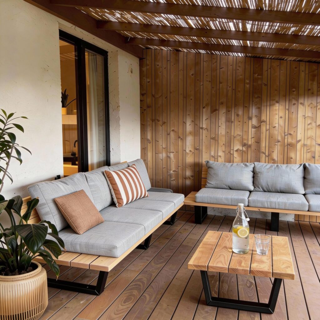 Rechte loungebank 3 4 personen Douglas met hocker tuininspiratie overkappingjpg